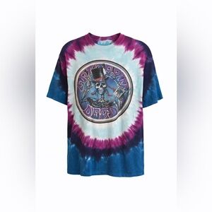 Vintage Grateful Dead Tie Dye Skeleton Magician Double Sided Graphic T Shirt 90s